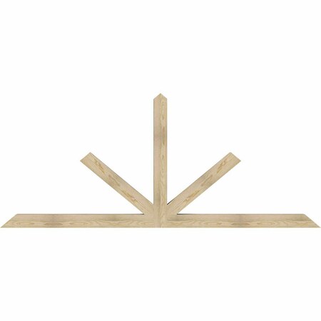 Ekena Millwork Saratoga Rough Sawn Timber Gable Bracket, Douglas Fir, 96"W x 40"H x 4"D x 4"F, 10/12 Pitch GBW096X40X0404SAR00RDF